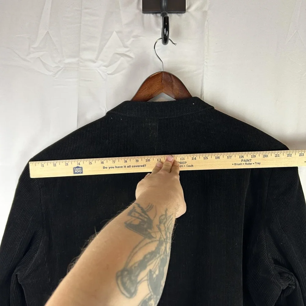 Croft & Barrow Blazer Mens‎ 48 Long Black Corduroy 3 Button Sport Coat Jacket